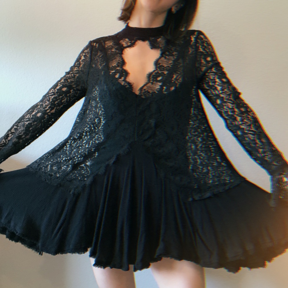 Free people full lace mini dress